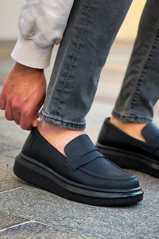 Roof Atelier Erkek Siyah Kalın Taban Loafer Ayakkabı - Robert - Rs615 St Siyah