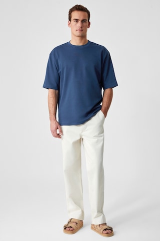 Solo Erkek %100 Organik Pamuklu Kalın Dokulu Comfort Fit Bisiklet Yakalı Navy T-Shirt