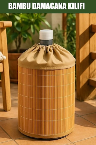 Porsima Pbt-592 Bambu Damacana Kılıfı Kumaş Korumalı İpli Hasır Kılıf 35 42cm 19lt Hasır