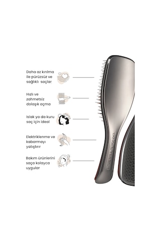 The Ultimate Detangler - Chrome - Midnight Silver Gümüş Saç Fırçası - Tarak