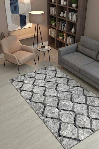 Lüle Halı Kaymaz Taban Yıkanabilir Yolluk Halı Lhsmrt602siy