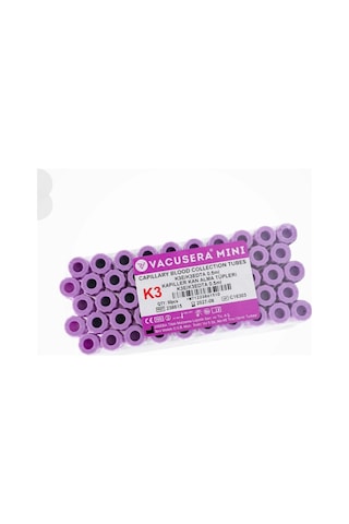 Vacusera K3 Edtalı Tüp 0,5 Ml Pediatrik Mor Kapak 50'li Paket