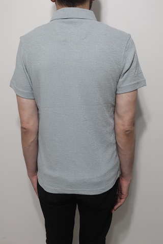 Santa Dmctekstil Erkek Tshirt-1441 Desenli Spor Kesim Rahat Kalıp Polo Yaka T-shirt Gri