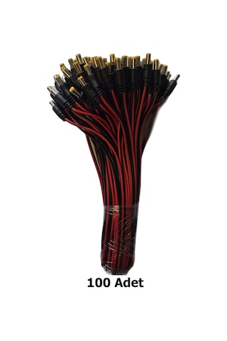 Dc Erkek Power Jack Güç Bağlantı Kablosu 100 Adet - Kamera Ve Led Adaptör Giriş Soketi