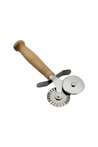 Ahşap Saplı Çift Ağızlı Pizza Ve Hamur Dilimleyici Ahşap Saplı Pi