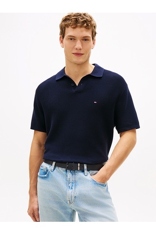 Tommy Hilfiger Cool Touch Structure Ss Polo Erkek Mavi Sweatshirt - Mw0mw42795
