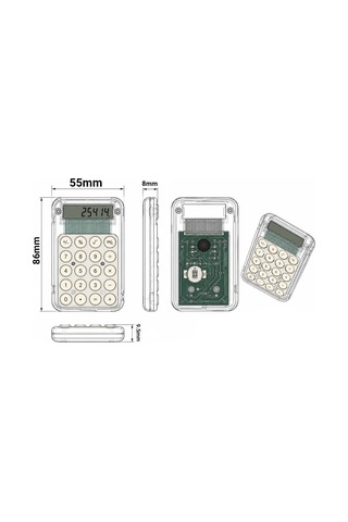 Powermaster Pm-25414 Pembe Mini Hesap Makinesi Beyaz