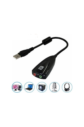Wozlo 7.1 USB 12 Kanal 64 Bit 5HV2 Destekli Kablolu Audio Çevirici Harici Ses Kartı