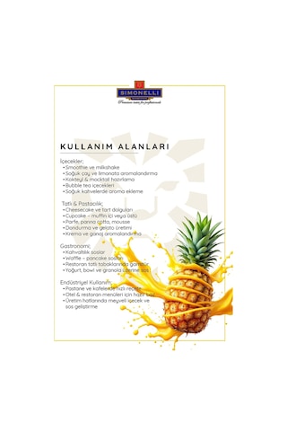 Simonelli Ananas Meyve Püresi 1 KG