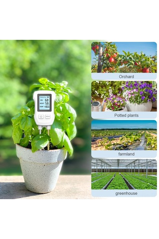 Folinda Toprak Ph, Nem Ve Sıcaklık Testeri - Çift İğne Hassas Ölçüm - Lcd Ekranlı Bahçe Bitki Bakımı Aleti
