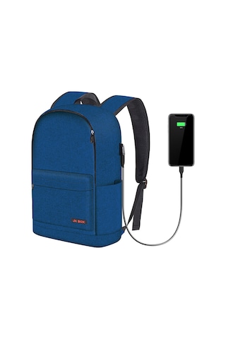 Yifomall 16 İnç Laptop İçin Spor Çanta - Usb Şarj, Antiçalar Çantası, Sırt Baskısı Azaltıcı, Vagon Bağlama Kemer, Geniş Hacim, Mavi