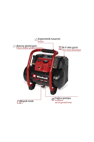 Einhell TE-AC 36/150 Li OF - Solo, Akülü Kompresör - 4020415