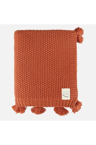 Coco Pirinç Örgü Ponponlu Triko Tv Battaniyesi Throw Koltuk Şalı (538861664)-130X170