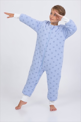 Erkek Çocuk Uyku Tulumu 6-9 Yaş Kalın Elyaf Dolgulu Premium Kalite 2.5 Tog-mavi-siyah-beyaz Mavi - Beyaz