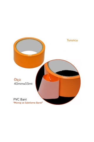 Nyf 40 Mm X 33 Mt Üniversal Montaj Sabitleme Pvc Bant Turuncu