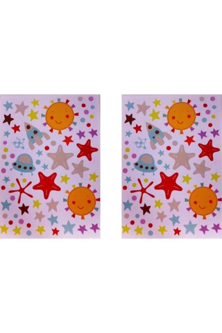 Duvar Süsü Sticker 2 Adet Uzaylı Desenli Pvc 70x50x0,5cm