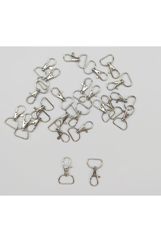 100 Adet Metal 2 Cm Paris Kanca Anahtarlık Klipsi Halkası Demir