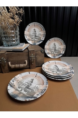 Tabak Evi Maiden Chic Porselen Pasta Tabağı 21cm 6 Kişilik 6 Parç