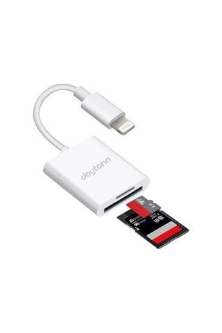 iPad Uyumlu To Sd Camera Reader Sd Micro Sd Kart Okuyucu Kablo -beyaz