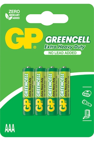 GP Greencell GP24G-UE4 Çinko Karbon AAA İnce Kalem Pil 4'lü