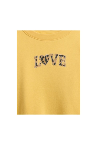 Gap Kız Çocuk Oversized Bisiklet Yaka Sweatshirt sarı