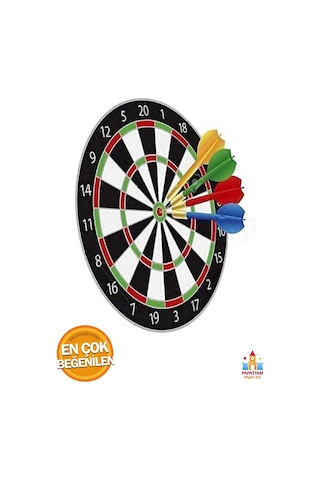 Çift Taraflı Dart Tahtası Oyun Seti Oklu - 6 Adet Oklu Oyuncak Dart