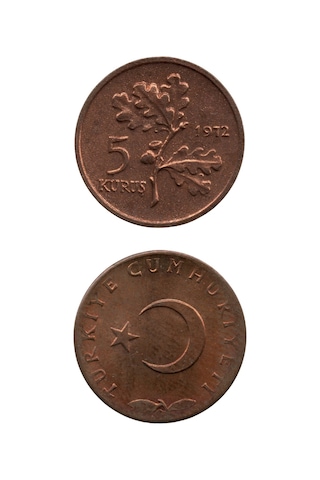 5 Kuruş 1972 Çil Eski Madeni Para