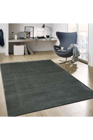 Ayrex Raschel Carpet Koyu Gri Mikro Polyester Kaymaz Taban Shaggy Halı, 120 X 180 Diğer
