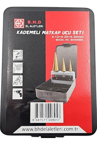 Fixonic B.h.d Bhd000805 4-12 4-20 4-30mm Kademeli Matkap Ucu Seti