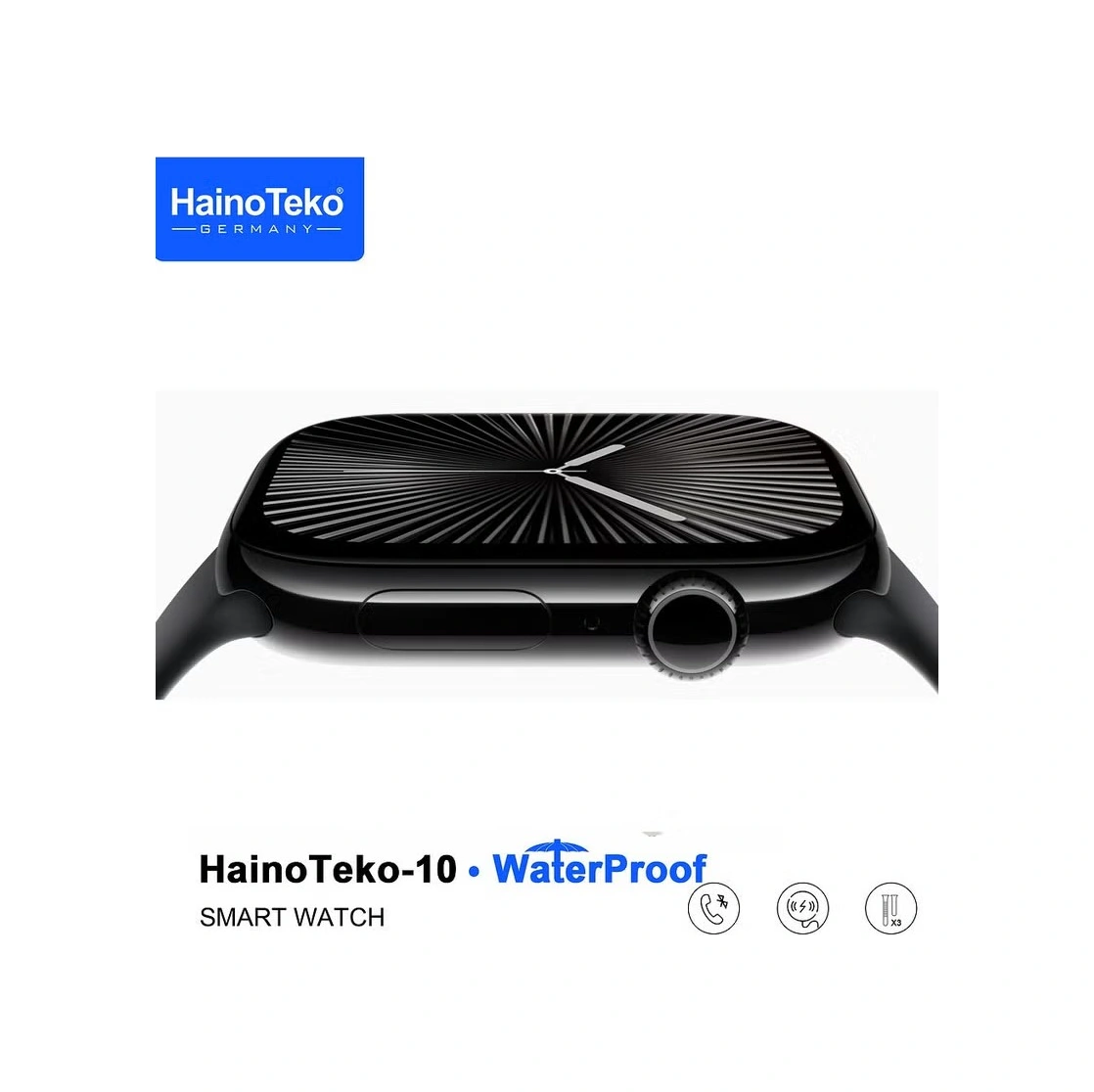 Haino Teko Teko-10 Watch Ultra 10 Amoled Ekran 3 Kordonlu Akıllı Saat Siyah