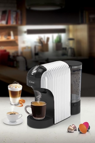 Kiwi Kcm-7597 Multikapsül Kahve Makinesi Beyaz Nespresso / Tchibo / Toz Kahve İle Uyumlu Beyaz