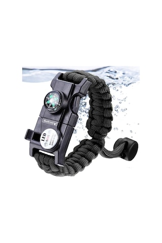 Out-4300 Paracord Hayatta Kalma Bilekliği - Siyah