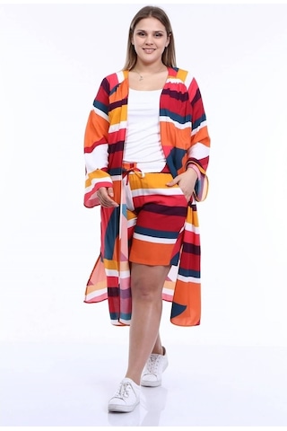 Myline Kadın Kuşaklı Uzun Kimono