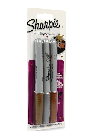 Sharpie Metalik Kalem Seti 3 Renkli Permanent Markerler 0.9mm İnce Uçlu