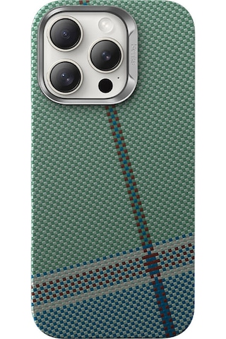 Apple Uyumlu iPhone 16 Pro Max Kılıf Magsafe Şarj Karbon Fiber Tasarım Benks Passion Green Armorair Kevlar Yeşil