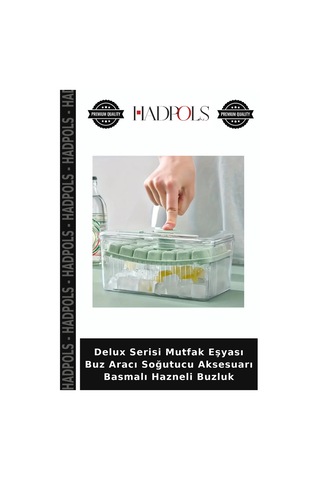 Delux Serisi Mutfak Eşyası Buz Aracı Soğutucu Aksesuarı Basmalı Hazneli Buzluk Çok Renkli