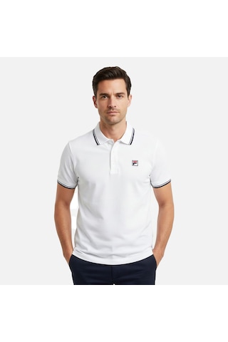 Beyaz Fila Erkek Günlük Polo T-shirt Biella Tipped Fam1102.10001 beyaz
