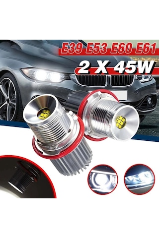 Dinosaurs 45 W Beyaz Led Araba Melek Gözler Led Işaretleyici Halo Halka Ampul Far Ampulü -bmw E39 E53 E60 E61