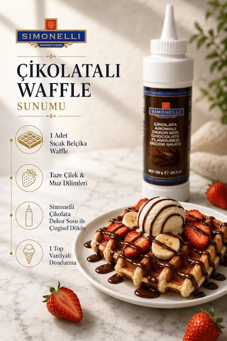 Simonelli Çikolata Aromalı Kahve ve Tatlı Dekor Sosu Sıkılabilir Şişe 750 G