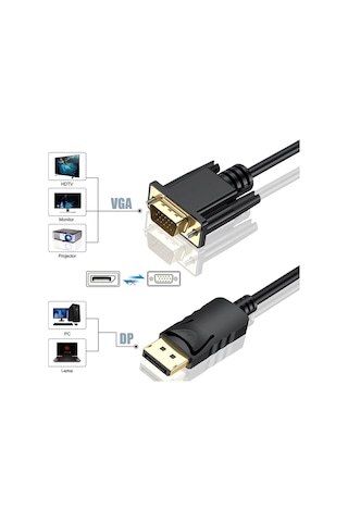 1.8 Metre Display Port To Vga Kablo Display Vga Dp To Vga