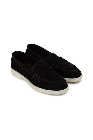 Deery Kadın Hakiki Süet Siyah Loafer Ayakkabı - 02038zsyhc01
