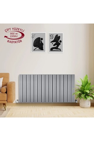 500x1035mm Amber Yatay Gümüş Gri Alüminyum Radyatör