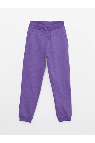 LC Waikiki Lcw Kids Mor Beli Lastikli Basic Kız Çocuk Jogger Eşofman Altı Mor Melanj