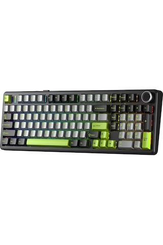 Aula F99 Pro 3 Modlu Rgb Hot Swap Mekanik Graywood V3 Switch Kablosuz Makrolu Gaming Klavye Yeşil