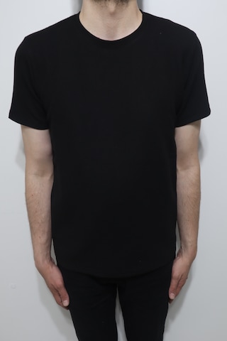 Santa Dmctekstil Erkek Tshrt-1111 Düz Spor Kesim Rahat Kalıp Bisiklet Yaka T-shirt Siyah