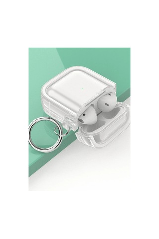Kulaklık Aksesuarları Movenchy Apple Airpods Uyumlu 4 4.nesil Shiny Şeffaf Kılıf - Beyaz