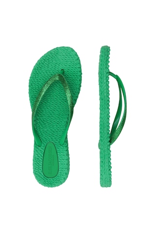 Ilse Jacobsen Fern Green Cheerful01 - Yeşil Simli Parmak Arası Terlik-6948 Yeşil