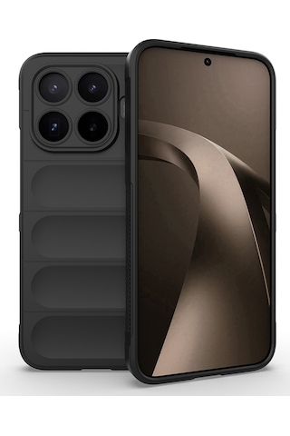 Xiaomi Mi 17t Uyumlu Kılıf Esnek Tpu Oyuklu Arka Yüzey Tasarımlı Silikon Kapak Siyah