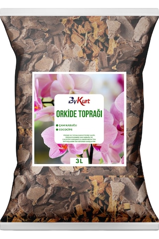 Bykurt 3l Orkide Toprağı İri Parçalı Çam Kabuğu & Cococips Karışımı Elenmiş Ve Temizlenmiş 3 Litre