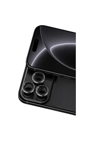 Newface Apple iPhone Uyumlu 18 Pro Raze Metal Kamera Lens - Siyah Çok Renkli